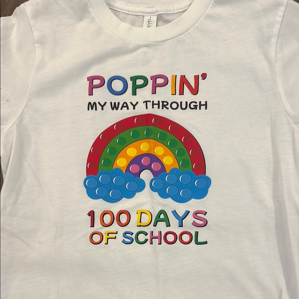 Kids 100 Day of School T-Shirt- rainbow - Picture 2 of 9